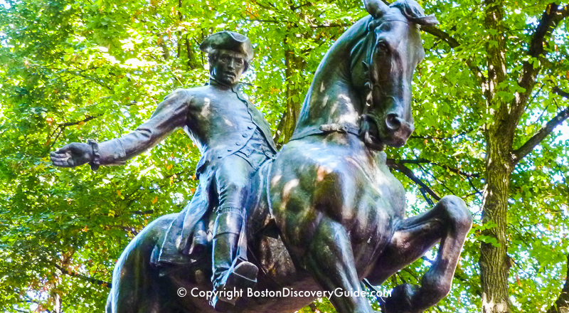 Statue of Paul Revere on Horseback in Boston's North End Statue of Paul Revere on Horseback in Boston's North End