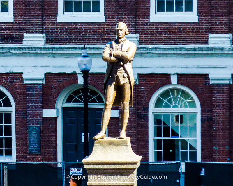 Samuel Adams statue in front of Faneuil Hall