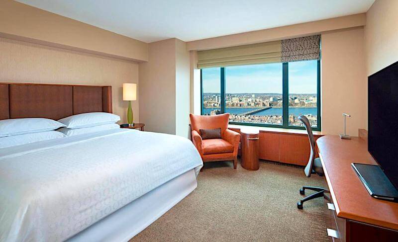 Sheraton Boston room with view of Charles River from window Sheraton Boston room with view of Charles River from window