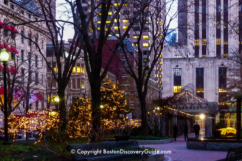 Norman B Leventhal Park in Post Office Square in Boston's Downtown Financial District Norman B Leventhal Park in Post Office Square in Boston's Downtown Financial District