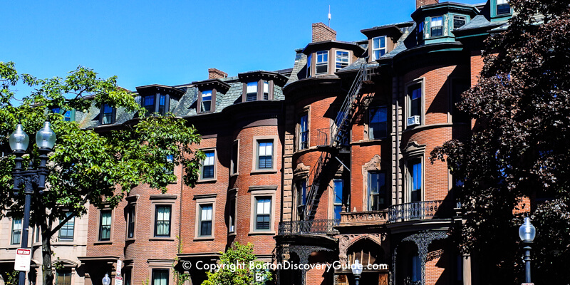 Victorian red brick row houses in Boston's South End