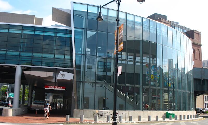 Charles-MGH Station located on Charles Street between Beacon Hill and the West End