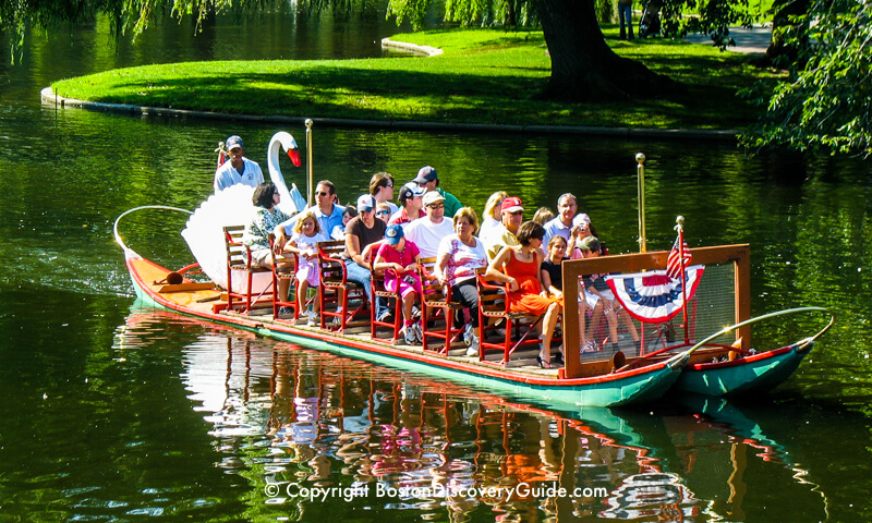 Swan Boat on the Lagoon in the Public Gardenon Memorial Day Weekend