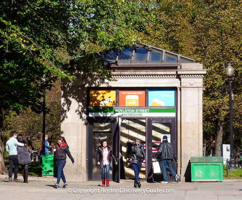 This Boylston Street station for the T's Green Line give access ONLY to Outbound trains This Boylston Street station for the T's Green Line give access ONLY to Outbound trains