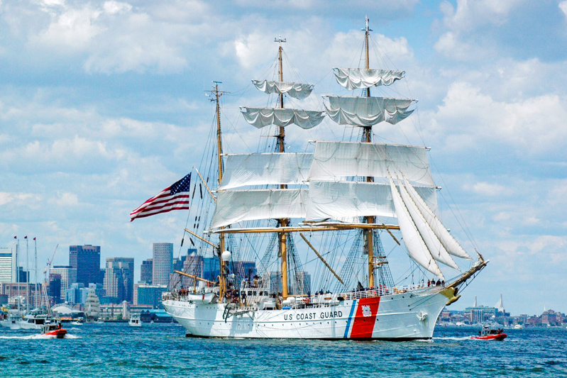U.S. Coast Guard cutter Eagle in Boston Harbor - photo courtesy of U.S. Coast Guard