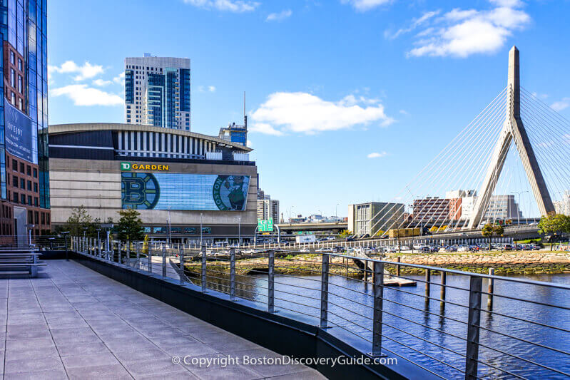 TD Garden with Zakim Bridge to the right TD Garden with Zakim Bridge to the right