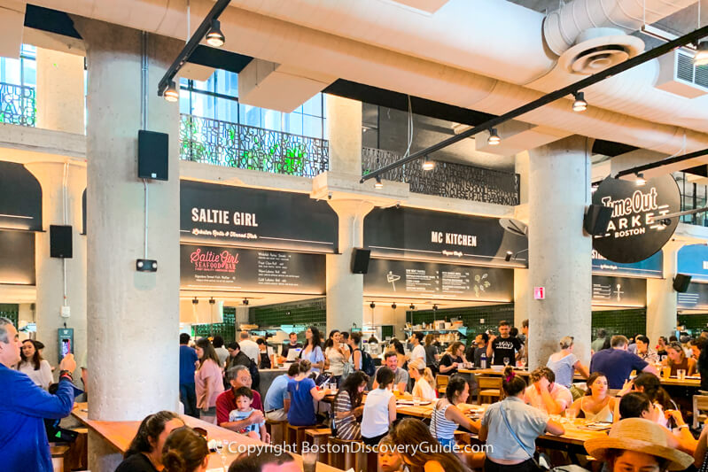 Communal tables at Time Out Market