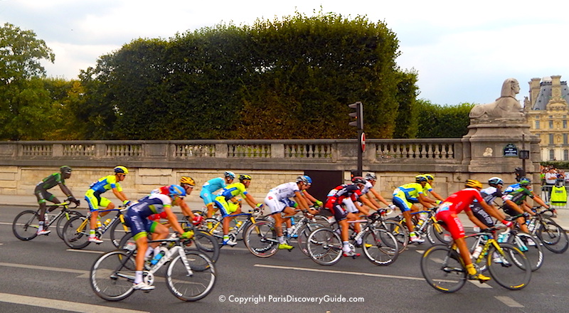 Tour de France competitors racing around the Tuileries Garden in Paris - Top July Event Tour de France competitors racing around the Tuileries Garden in Paris - Top July Event