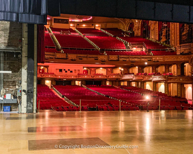 Looking out from the stage at the Wang Theatre Looking out from the stage at the Wang Theatre
