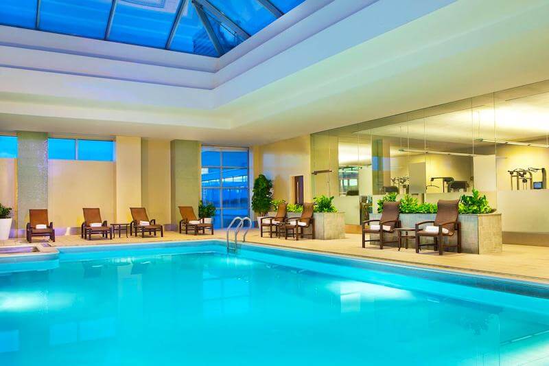 Indoor swimming pool at Westin Boston Waterfront Hotel Indoor swimming pool at Westin Boston Waterfront Hotel