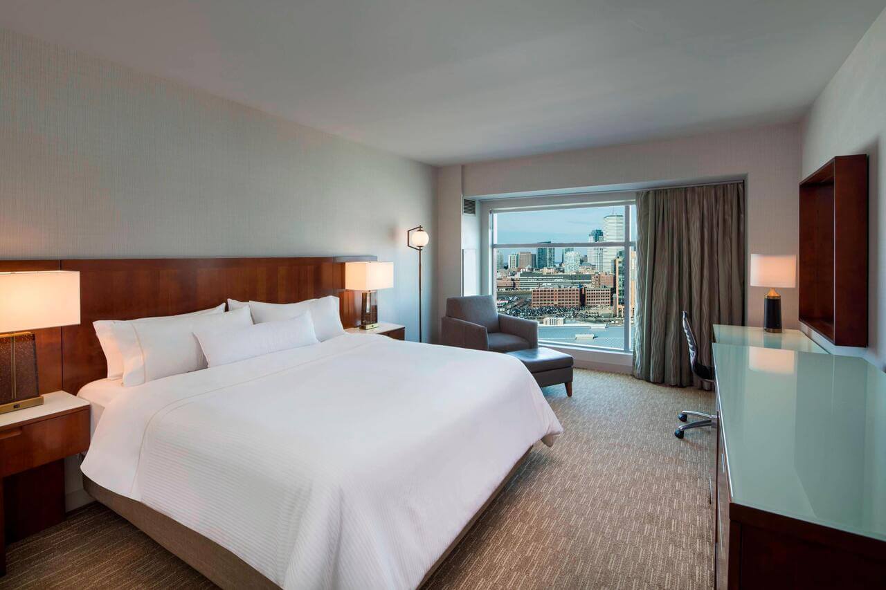 Guest room in Westin Boston Waterfront Guest room in Westin Boston Waterfront