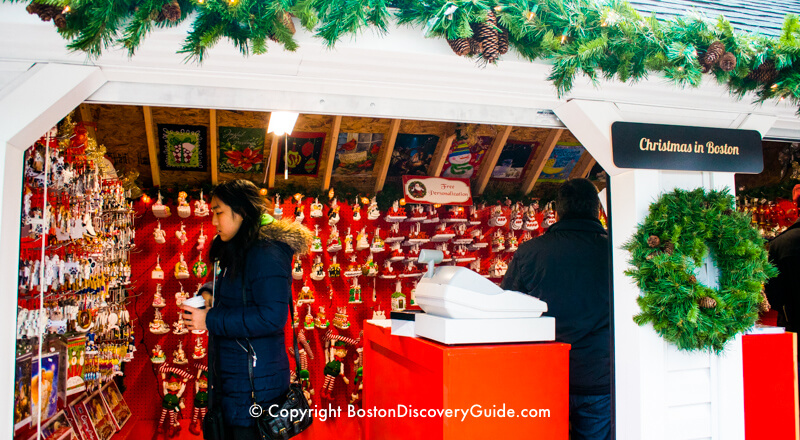 Inside a Boston Winter Holiday Market chalet Inside a Boston Winter Holiday Market chalet