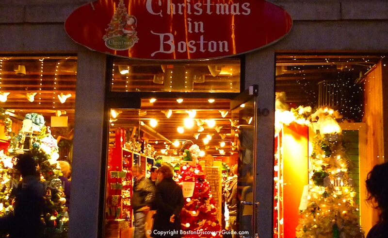 Nákupy na Vánoce v Bostonu v Faneuil hall Marketplace