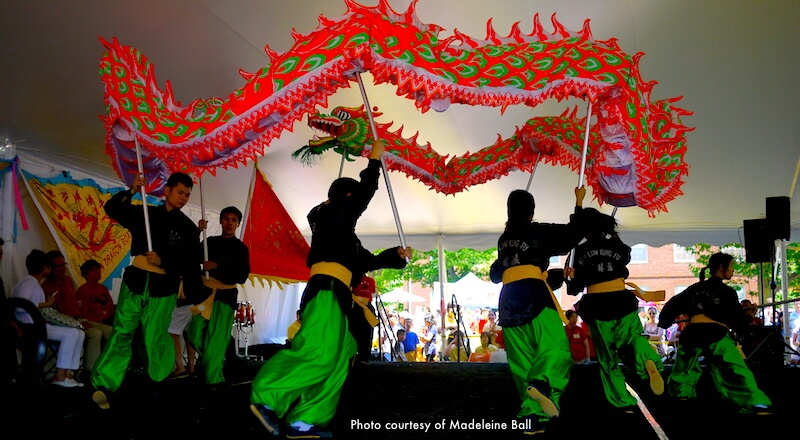 Dragon dance at the Boston Dragon Boat Festival - photo courtesy of Madeleine Ball Dragon dance at the Boston Dragon Boat Festival - photo courtesy of Madeleine Ball