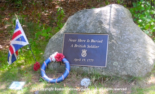 British grave marker - American Revolution - Lincoln, MA