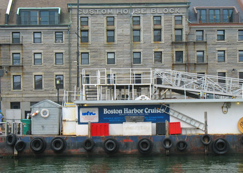 Boston Harbor Cruises sign at Long Wharf