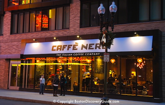 First Night Boston Fireworks Where To Eat Nearby Caffe Nero In Boston S Theatre District Near Downtown Crossing