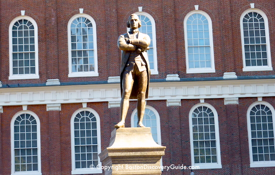 Samuel Adams statue outside Faneuil Hall in Boston Samuel Adams statue outside Faneuil Hall in Boston