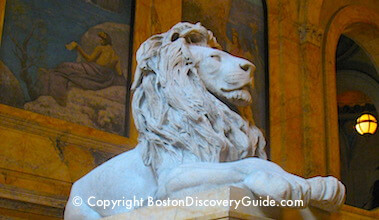 Boston Public Library - statue and paintings Boston Public Library - statue and paintings