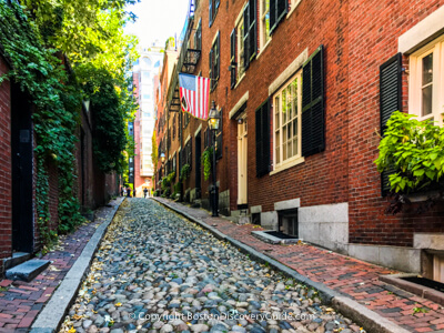 Acorn Street in Boston's Beacon Hill neighborhood