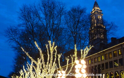 Christmas lights at Faneuil Hall Marketplace in Boston