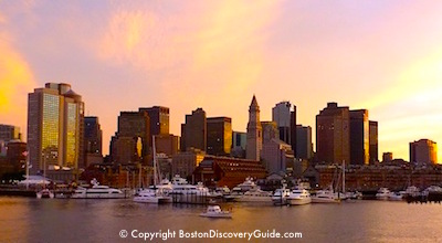 Boston Skyline, seen from a Harbor dinner cruise Boston Skyline, seen from a Harbor dinner cruise