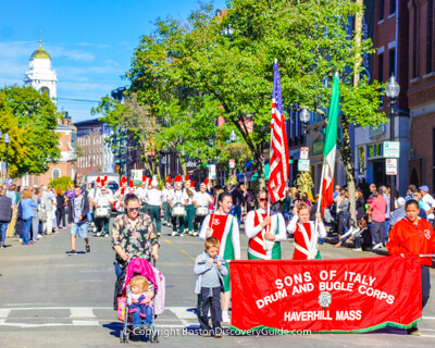 Boston's Columbus Day Parade through the North End