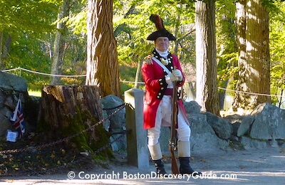 Colonial reenactor in Concord, MA Colonial reenactor in Concord, MA