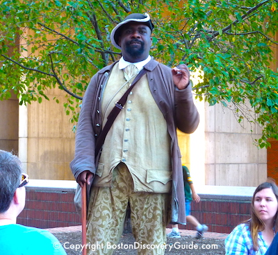 Reenactor portraying Crispus Attucks on Boston Freedom Trail Reenactor portraying Crispus Attucks on Boston Freedom Trail