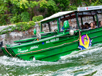 Boston Duck Boat entering the Charles River