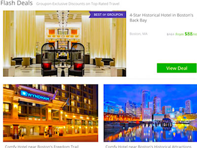 Boston hotel bargains from Groupon