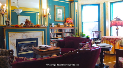 Find out about fireplaces in suites at Gryphon House Inn, luxury Victorian  hotel, in Boston