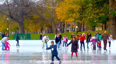 Ice skating on Boston's Frog Pond