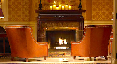 Fireplace in room at Lenox Hotel Fireplace in room at Lenox Hotel
