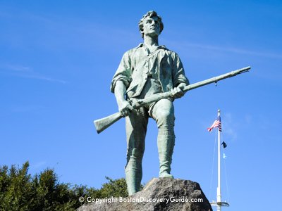 Minuteman statue - Lexington Green - stop on Boston-Lexington sightseeing tour