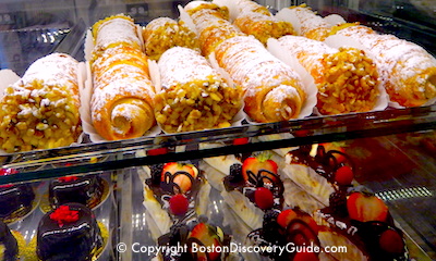 Italian pastries at Modern Pastry in Boston's North End Italian pastries at Modern Pastry in Boston's North End