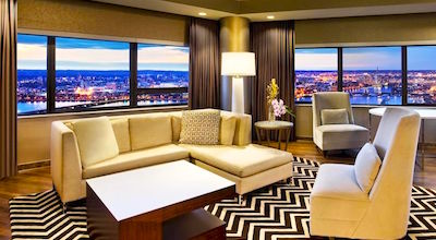 See the panoramic river view at the Westin Copley Place in Boston - perfect for July 4 fireworks
