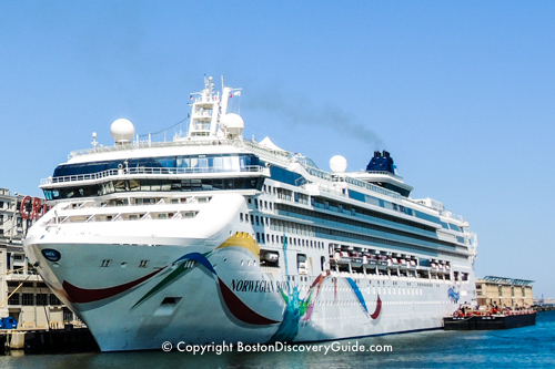 Norwegian Dawn outside Boston's cruise port Norwegian Dawn outside Boston's cruise port