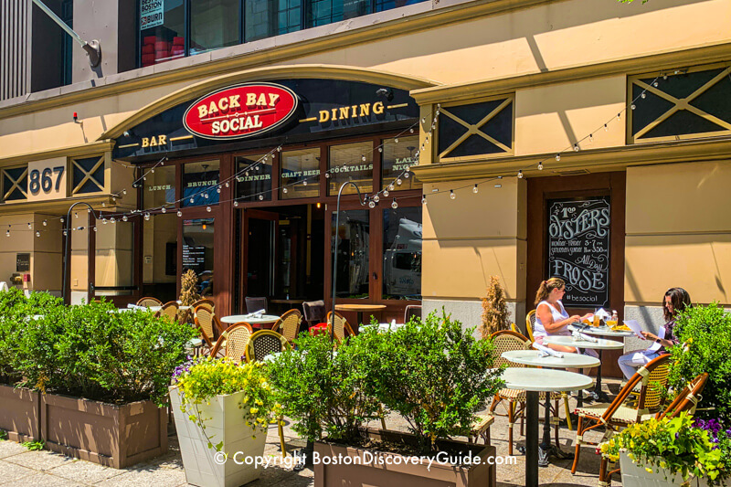 Sidewalk dining at Back Bay Social Club in Boston Sidewalk dining at Back Bay Social Club in Boston