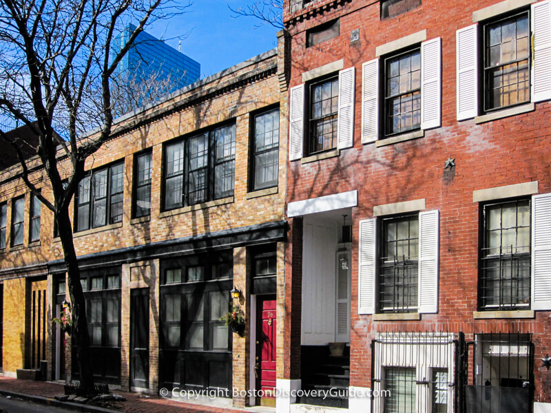 Converted film warehouses (on the left) in Boston's Bay Village