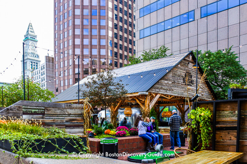Boston Seasons pop-up beer garden next to City Hall Plaza Boston Seasons pop-up beer garden next to City Hall Plaza