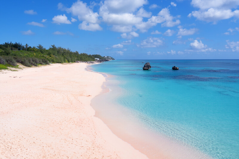 Pink sand beach in Bermuda - a popular cruise destination from Boston