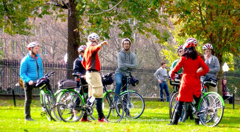 Bike tour on Boston Common Bike tour on Boston Common