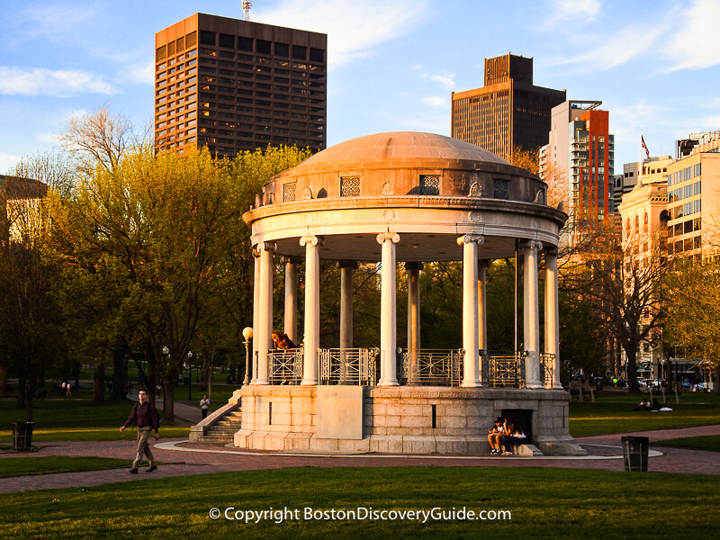 The bandstand on Boston Common near Hotel AKA Boston Common (you can glimpse the hotel in the background)