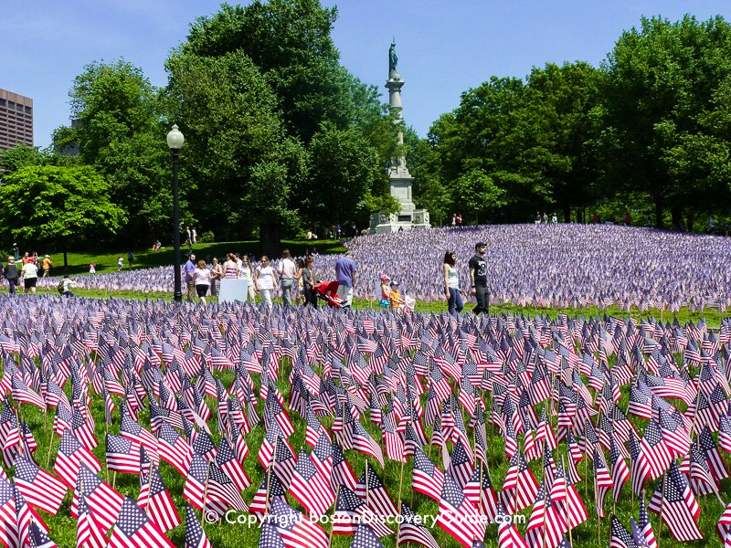 Garden of Flags on Boston Common on Memorial Day