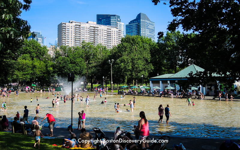 Splash pool at Frog Pond in August