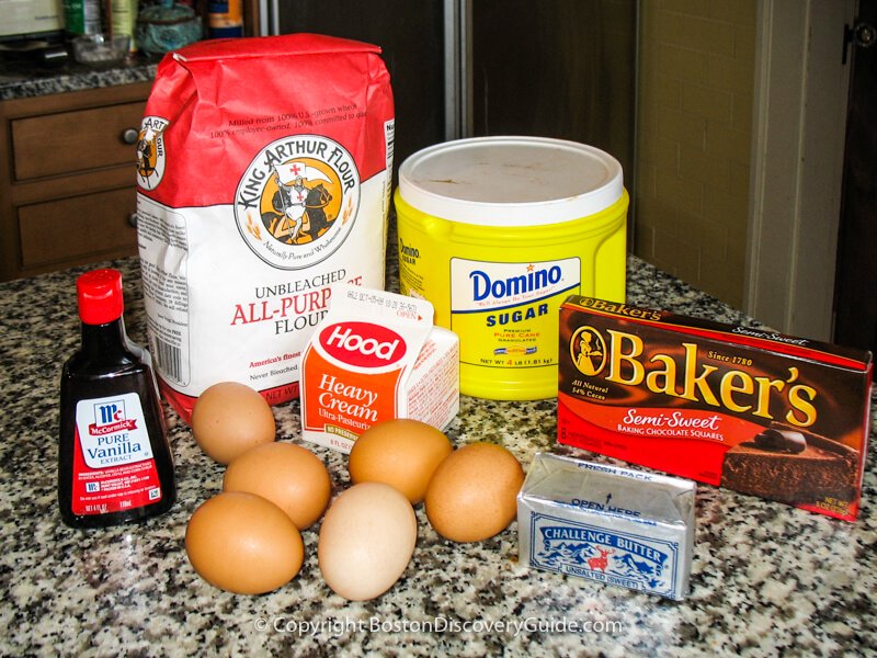 Ingredients for Boston Cream Pie