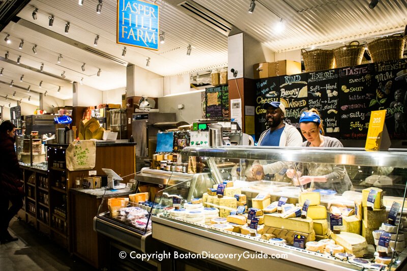 Local cheeses on offer at Boston Public Market