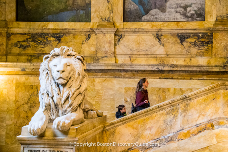 Boston Public Library grand entrance and stairs Boston Public Library grand entrance and stairs