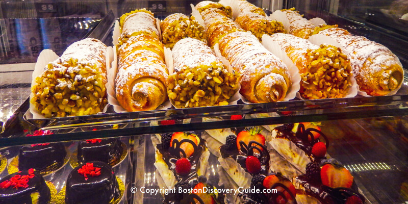 Italian pastries at Modern Pastry in Boston's North End Italian pastries at Modern Pastry in Boston's North End
